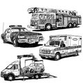 Autos vector drawings set