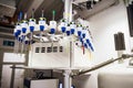 Autosampler of NMR spectrometer with samples Royalty Free Stock Photo