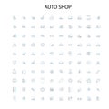 autoshop icons, signs, outline symbols, concept linear illustration line collection Royalty Free Stock Photo