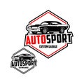 Autosport custom garage logo vector Royalty Free Stock Photo