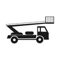 Autotower black icon. mobile aerial tower. Boom Trucks Royalty Free Stock Photo