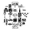 Autotravel icons set, simple style Royalty Free Stock Photo