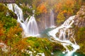 Autum colors and waterfalls of Plitvice Royalty Free Stock Photo