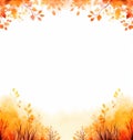 Autum Falling Painting Background. Illustration AI Generative