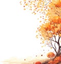 Autum Falling Painting Background. Illustration AI Generative