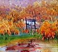 The Autum landscape-colorful painting artwork