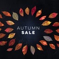 Autum Sale square discount banner or flyer design template