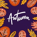 Autum. Season design. Leaves hand drawn vector illustration