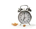 Autum time clock seven oclock Royalty Free Stock Photo