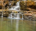 Autuman View of a Staircase Cascading Waterfall Royalty Free Stock Photo