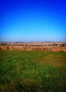 Autumm, blue sky, green