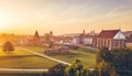 Autumm fog over Kaunas old town, Lithuania Royalty Free Stock Photo