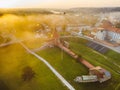 Autumm fog over Kaunas old town, Lithuania Royalty Free Stock Photo