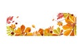 Autumn abstract background with space for text, banner with bright autumn leaves vector Illustration Royalty Free Stock Photo