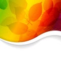 Autumn abstract rainbow floral background