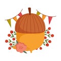 Autumn acorn flower berries pennants decoration