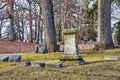 Autumn Graveyard with Weathered Tombstone, Lindenwood Cemetery