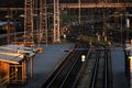 Autumn afternoon in Vilnius train station.View from the bridge .