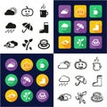 Autumn All in One Icons Black & White Color Flat Design Freehand Set Royalty Free Stock Photo