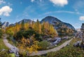 Autumn alpine stream view from mountain hiking path to Tappenkarsee, Kleinarl, Land Salzburg, Austria Royalty Free Stock Photo