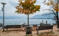 Autumn Alps mountain lake Mondsee view, Salzkammergut, Upper Austria