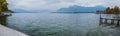 Autumn Alps mountain lake Mondsee view, Salzkammergut, Upper Austria