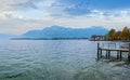 Autumn Alps mountain lake Mondsee view, Salzkammergut, Upper Austria