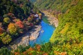 Autumn at Arashiyama view point and Hozu river, Japan