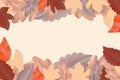 Autumn background with flat leaves. Vector.