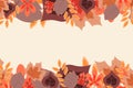 Autumn background with flat leaves. Vector.