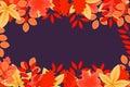 Autumn background with flat leaves. Vector.