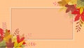 Autumn background with golden maple and oak leaves. Vector paper illustration.Vector set of greeting cards with autumn Royalty Free Stock Photo