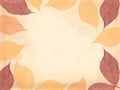 Autumn border with leaves motif. Best for Thanksgiving Cards. Watercolor on paper texture. Royalty Free Stock Photo