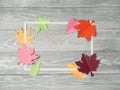 Autumn background with paper leaves
