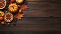 Autumn background with pumpkins and autumn leaves. EPS10 vector file included Generative AI