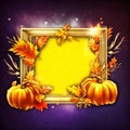 Autumn background with pumpkins and leaves. EPS10 vector file included Generative AI