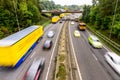 Autumn Background of UK Motorway Road Yellow concept