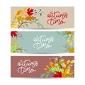 Autumn banner. Set of three pieces Royalty Free Stock Photo