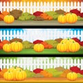 Autumn banners with pumpkins