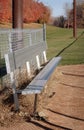 Autumn Baseball field Bench Royalty Free Stock Photo