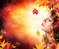 Autumn Beauty - fashion Makeup Royalty Free Stock Photo