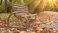 autumn bench in the park Royalty Free Stock Photo