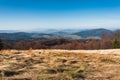 Autumn Beskid Wyspowy from Mountain Clearing near Mogielica Summit Royalty Free Stock Photo