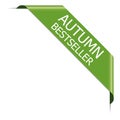 AUTUMN BESTSELLER - green corner ribbon banner on white background Royalty Free Stock Photo