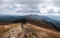 Autumn Bieszczady mountains bellow Smerek hill in Poland