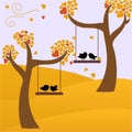 Autumn and birds Royalty Free Stock Photo