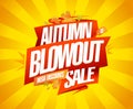 Autumn blowout sale, mega discounts, banner design