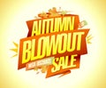 Autumn blowout sale, mega discounts, banner template
