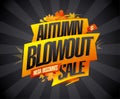 Autumn blowout sale, mega discounts, vector web banner design template
