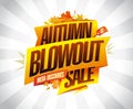Autumn blowout sale, mega discounts, vector web banner